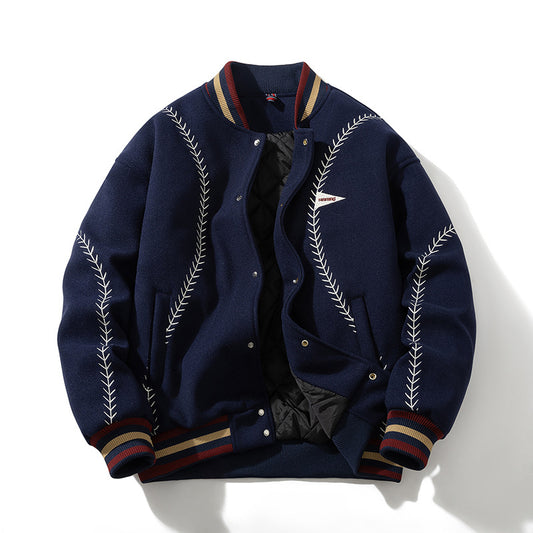 🔥𝔾𝕣𝕠𝕦𝕟𝕕⇔ℤ𝕖𝕣𝕠®25-26年秋冬新款vintag復古棒球縫線刺繡大學棒球外套