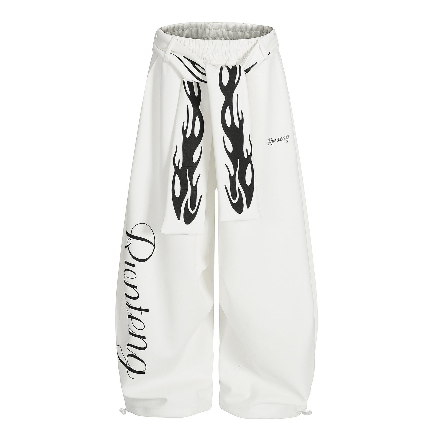 𝔾𝕣𝕠𝕦𝕟𝕕ℤ𝕖𝕣𝕠®2026年秋冬款嘻哈新款火焰腰帶束口彎刀運動長褲