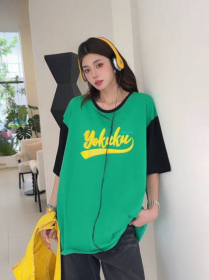 🄶🅁🄾🅄🄽🄳♾🅉🄴🅁🄾2025SS♾無性別穿搭OverSize夏季新款美式j中性拚色復古落肩T-SHIRT