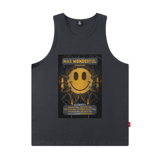 GZ LA West Bank 2023【✟Pure Love West Bank✟】Summer American Street Mechanical Smiley Sleeveless Printed Vest