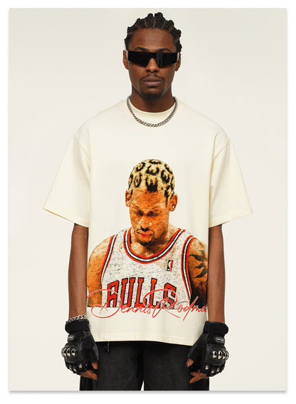 G.Z邁阿密南岸𝔾𝕣𝕠𝕦𝕟𝕕ℤ𝕖𝕣𝕠®✥南裝大佬✥ 美式嘻哈水洗重磅數男女中性羅德曼短袖上衣T-Shirt(亞洲版型)