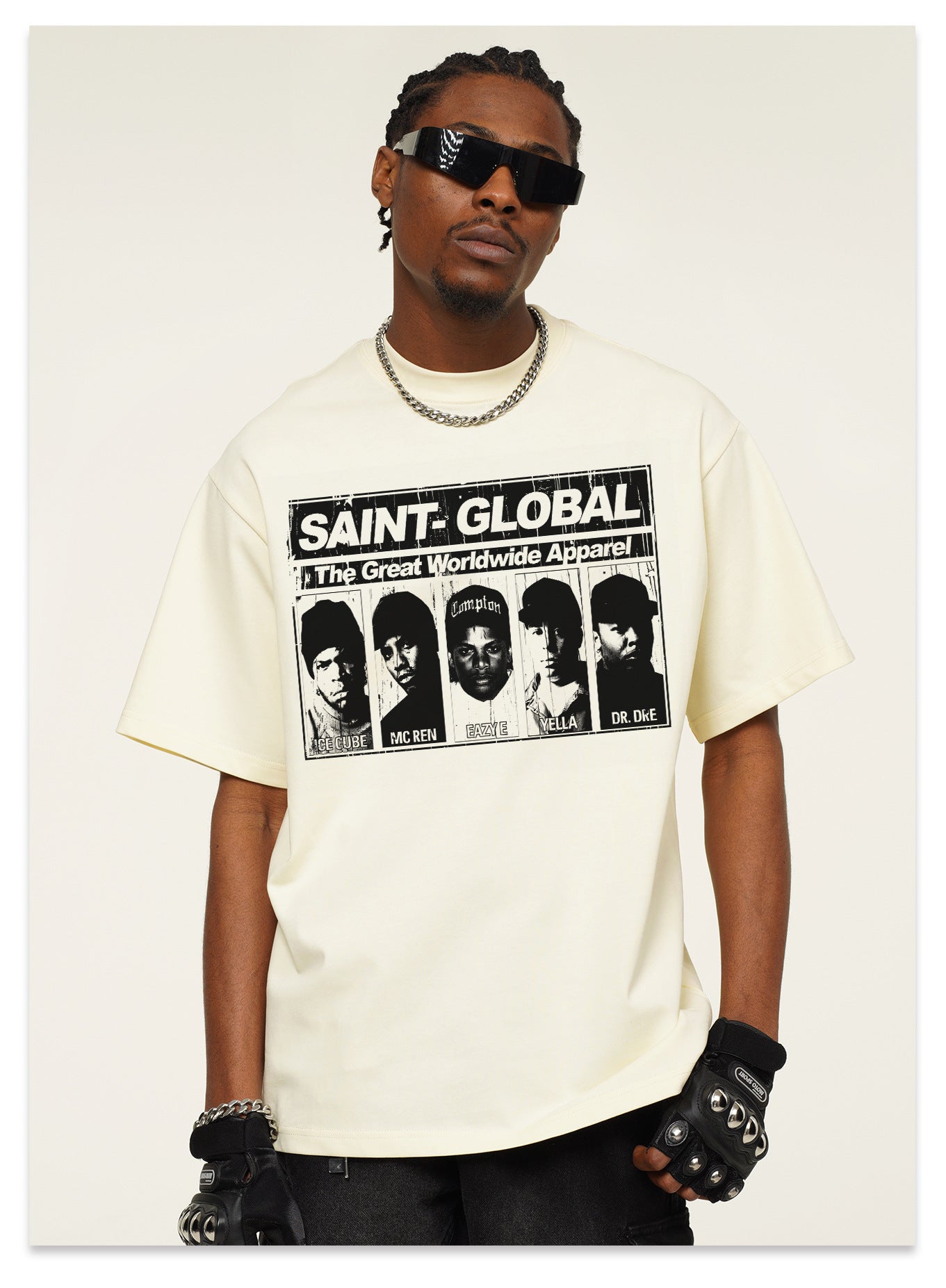 G.Z邁阿密南岸𝔾𝕣𝕠𝕦𝕟𝕕ℤ𝕖𝕣𝕠®✥南裝大佬✥ 美式嘻哈水洗重磅數男女中性N.W.A短袖上衣T-Shirt(亞洲版型)