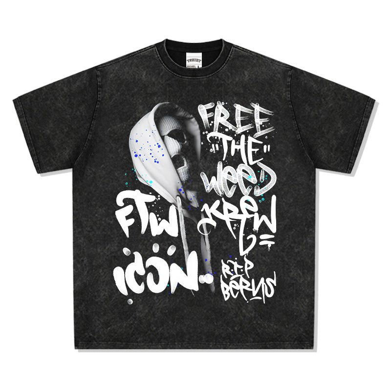 G.Z邁阿密南岸✥𝔾𝕣𝕠𝕦𝕟𝕕ℤ𝕖𝕣𝕠®✥2025年南裝大佬/美式嘻哈寬鬆重磅數時尚匪徒男女中性T-Shirt上衣