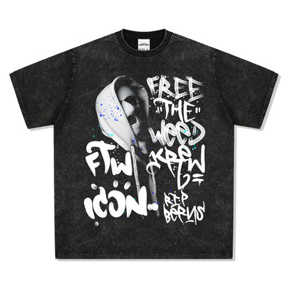 G.Z邁阿密南岸✥𝔾𝕣𝕠𝕦𝕟𝕕ℤ𝕖𝕣𝕠®✥2025年南裝大佬/美式嘻哈寬鬆重磅數時尚匪徒男女中性T-Shirt上衣