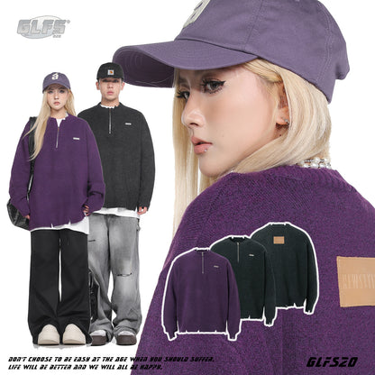 𝔾𝕣𝕠𝕦𝕟𝕕ℤ𝕖𝕣𝕠®2026年秋冬款簡約做舊針織套頭毛衣長袖上衣