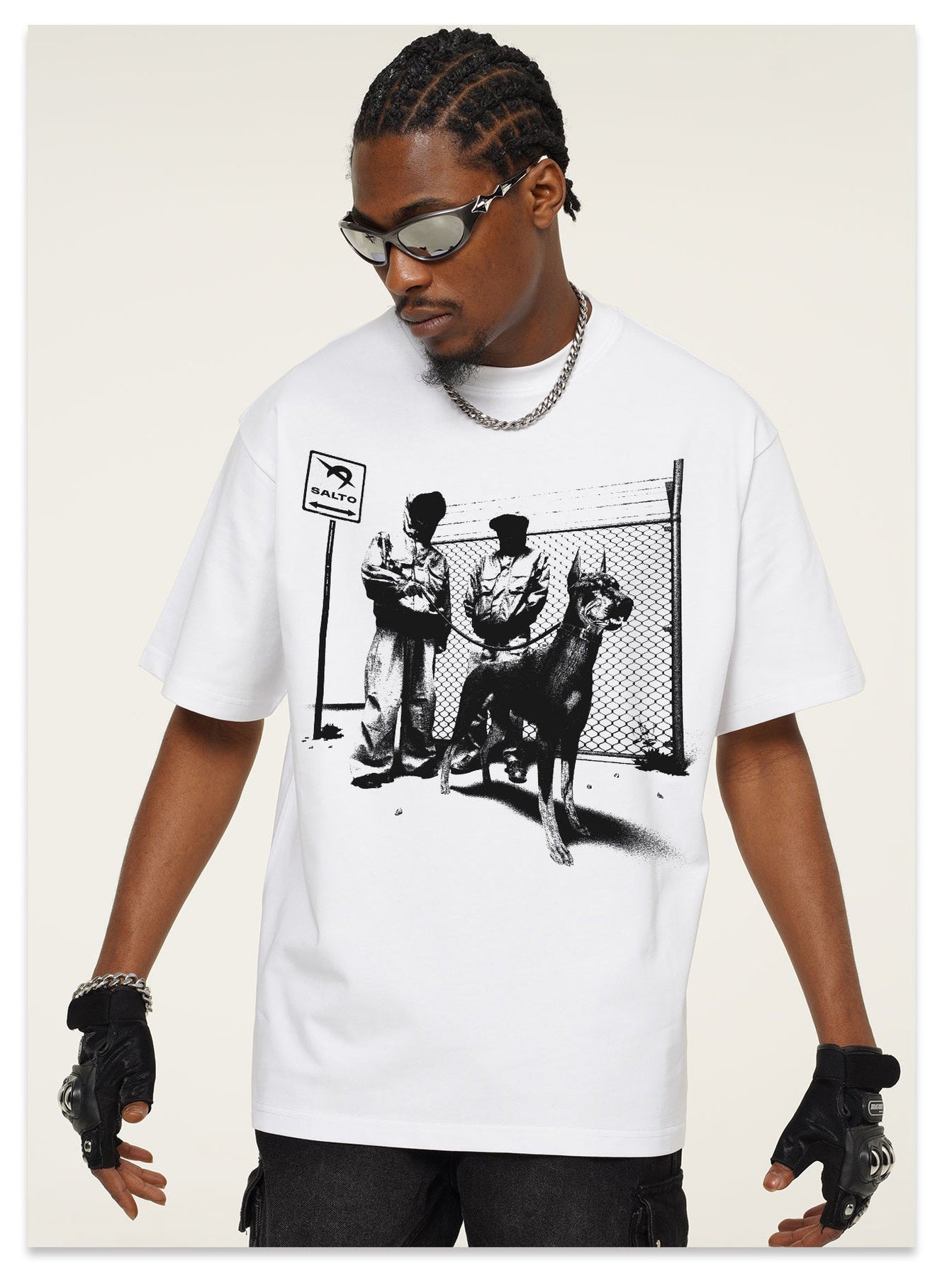 G.Z邁阿密南岸𝔾𝕣𝕠𝕦𝕟𝕕ℤ𝕖𝕣𝕠®✥南裝大佬✥ 美式嘻哈水洗重磅數男女中性杜賓犬短袖上衣T-Shirt(亞洲版型)