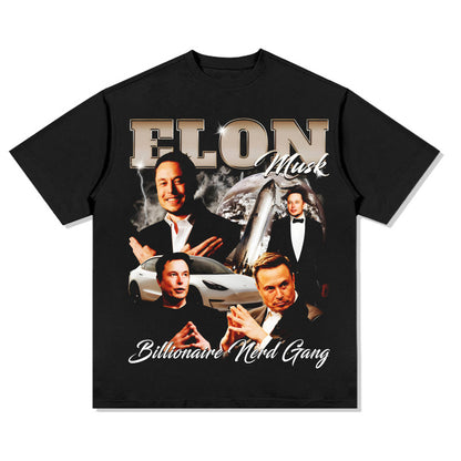 G.Z邁阿密南岸✥𝔾𝕣𝕠𝕦𝕟𝕕ℤ𝕖𝕣𝕠®✥2025年南裝大佬/美式嘻哈寬鬆重磅數Elon Musk男女中性T-Shirt上衣