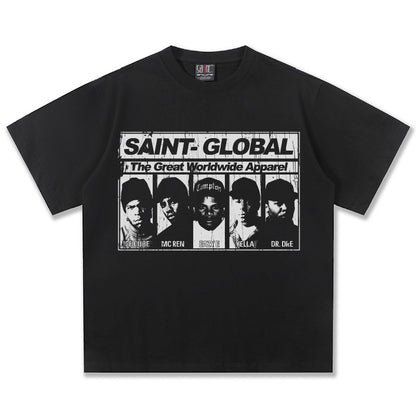 G.Z邁阿密南岸𝔾𝕣𝕠𝕦𝕟𝕕ℤ𝕖𝕣𝕠®✥南裝大佬✥ 美式嘻哈水洗重磅數男女中性N.W.A短袖上衣T-Shirt(亞洲版型)