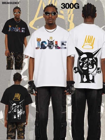 G.Z邁阿密南岸𝔾𝕣𝕠𝕦𝕟𝕕ℤ𝕖𝕣𝕠®✥南裝大佬✥ 美式嘻哈水洗重磅數男女中性J.COLE短袖上衣T-Shirt(亞洲版型)