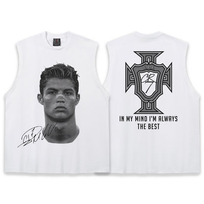 G.Z邁阿密南岸𝔾𝕣𝕠𝕦𝕟𝕕ℤ𝕖𝕣𝕠®✥南裝大佬✥ 美式嘻哈水洗重磅數男女中性C.羅納度坎肩背心亞洲版型)