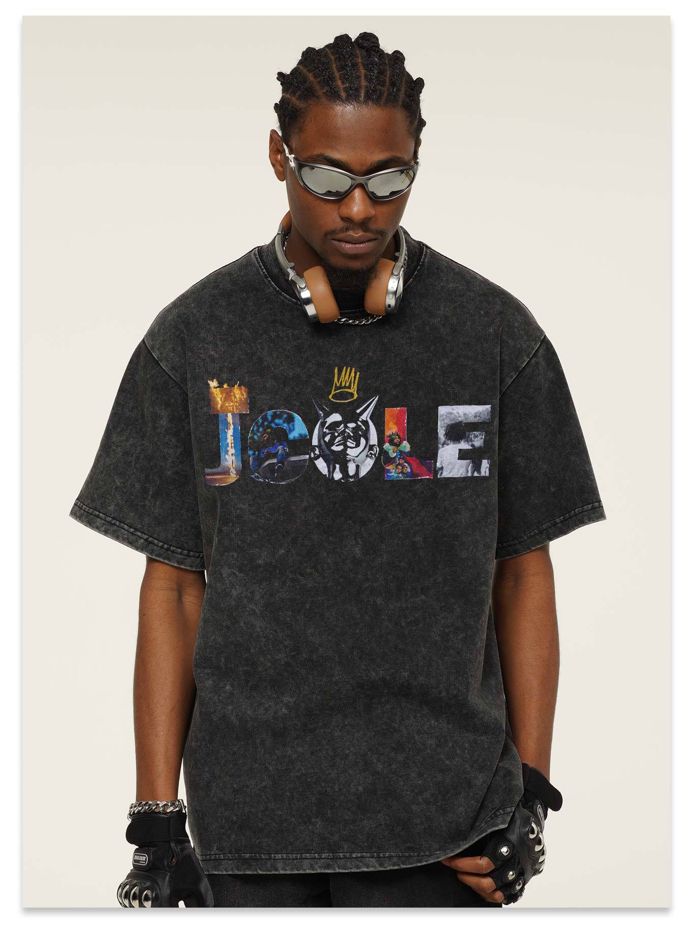 G.Z邁阿密南岸𝔾𝕣𝕠𝕦𝕟𝕕ℤ𝕖𝕣𝕠®✥南裝大佬✥ 美式嘻哈水洗重磅數男女中性J.COLE短袖上衣T-Shirt(亞洲版型)