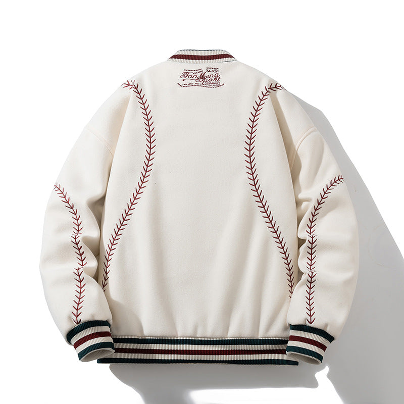 🔥𝔾𝕣𝕠𝕦𝕟𝕕⇔ℤ𝕖𝕣𝕠®25-26年秋冬新款vintag復古棒球縫線刺繡大學棒球外套