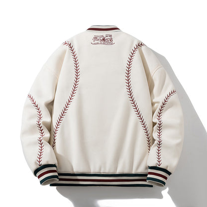 🔥𝔾𝕣𝕠𝕦𝕟𝕕⇔ℤ𝕖𝕣𝕠®25-26年秋冬新款vintag復古棒球縫線刺繡大學棒球外套