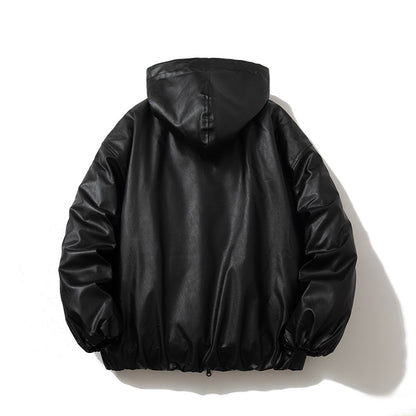 🔥𝔾𝕣𝕠𝕦𝕟𝕕⇔ℤ𝕖𝕣𝕠®25-26年秋冬新款vintag經典PU皮革連帽夾克外套