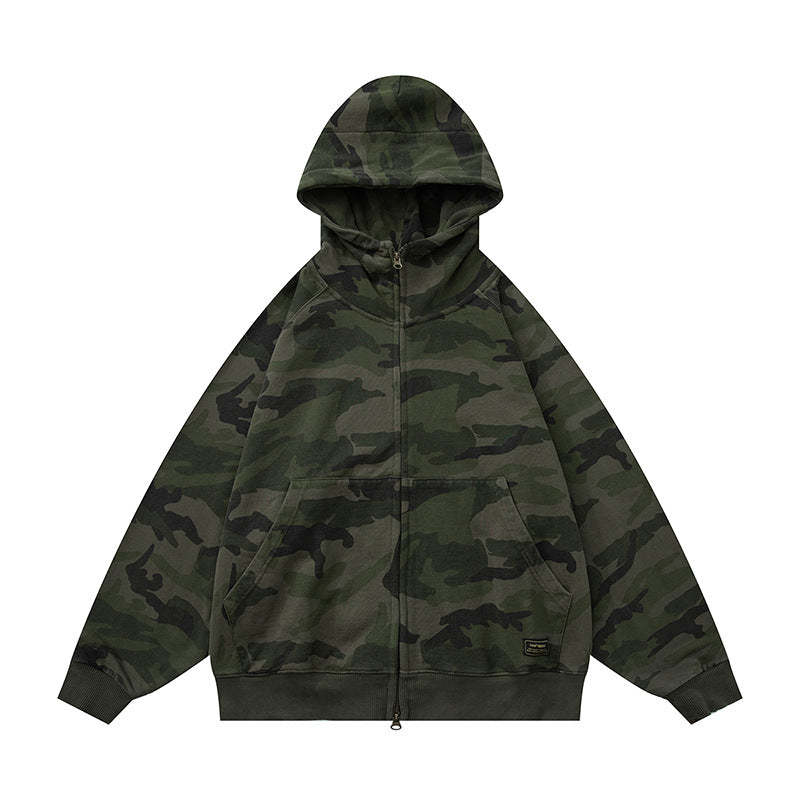 𝔾𝕣𝕠𝕦𝕟𝕕ℤ𝕖𝕣𝕠®2026年秋冬款復古新款厚磅數連帽迷彩夾克外套2色