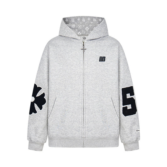 𝔾𝕣𝕠𝕦𝕟𝕕ℤ𝕖𝕣𝕠®2026年秋冬款新款經典復古老花數字連帽夾克外套 4色