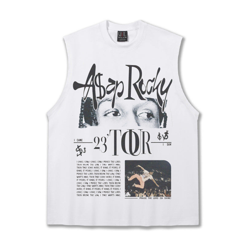 G.Z邁阿密南岸𝔾𝕣𝕠𝕦𝕟𝕕ℤ𝕖𝕣𝕠®✥南裝大佬✥ 美式嘻哈水洗重磅數男女中性ASAP ROCKY坎肩背心亞洲版型)