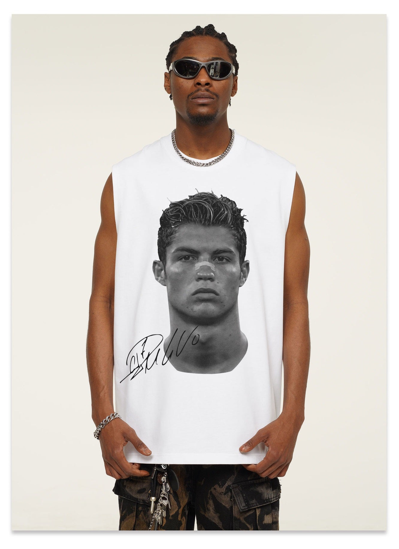 G.Z邁阿密南岸𝔾𝕣𝕠𝕦𝕟𝕕ℤ𝕖𝕣𝕠®✥南裝大佬✥ 美式嘻哈水洗重磅數男女中性C.羅納度坎肩背心亞洲版型)