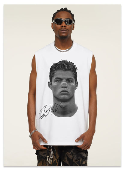 G.Z邁阿密南岸𝔾𝕣𝕠𝕦𝕟𝕕ℤ𝕖𝕣𝕠®✥南裝大佬✥ 美式嘻哈水洗重磅數男女中性C.羅納度坎肩背心亞洲版型)