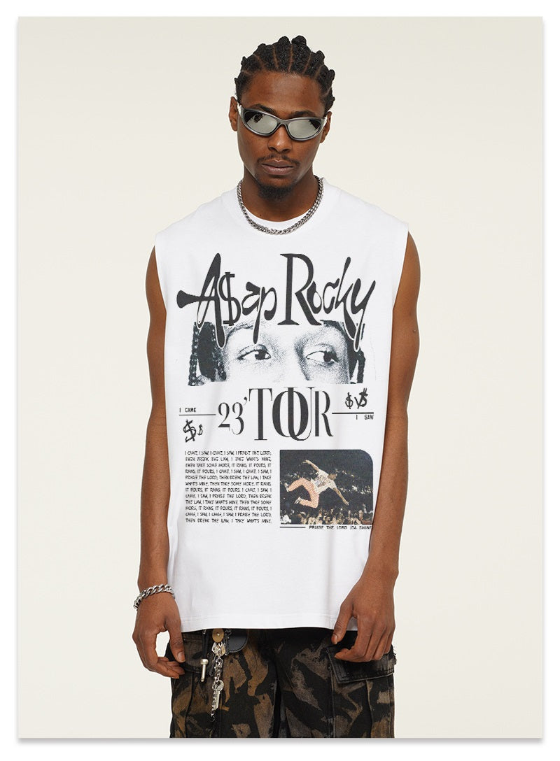 G.Z邁阿密南岸𝔾𝕣𝕠𝕦𝕟𝕕ℤ𝕖𝕣𝕠®✥南裝大佬✥ 美式嘻哈水洗重磅數男女中性ASAP ROCKY坎肩背心亞洲版型)