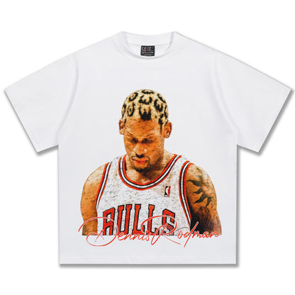 G.Z邁阿密南岸𝔾𝕣𝕠𝕦𝕟𝕕ℤ𝕖𝕣𝕠®✥南裝大佬✥ 美式嘻哈水洗重磅數男女中性羅德曼短袖上衣T-Shirt(亞洲版型)