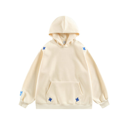 𝔾𝕣𝕠𝕦𝕟𝕕ℤ𝕖𝕣𝕠®2026年秋冬款經典厚磅數電繡符號連帽拉長袖T-SHIRT