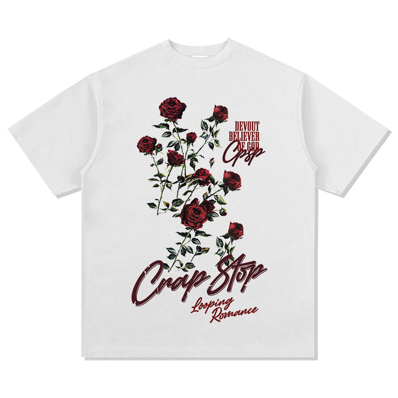 G.Z邁阿密南岸✥𝔾𝕣𝕠𝕦𝕟𝕕ℤ𝕖𝕣𝕠®✥2025年南裝大佬/美式嘻哈寬鬆重磅數城市玫瑰男女中性T-Shirt上衣