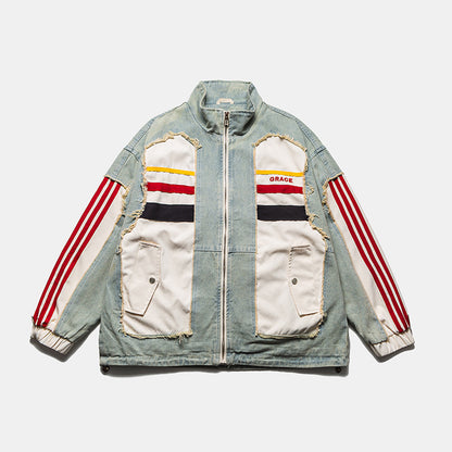 🔥𝔾𝕣𝕠𝕦𝕟𝕕⇔ℤ𝕖𝕣𝕠®25-26年秋冬新款vintag經典復古拼布立領夾克外套