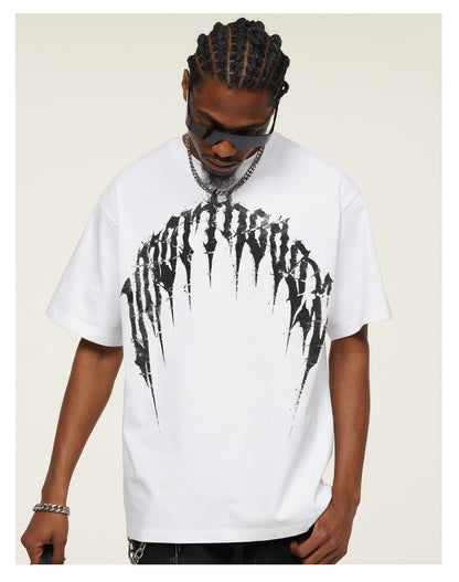 G.Z邁阿密南岸𝔾𝕣𝕠𝕦𝕟𝕕ℤ𝕖𝕣𝕠®✥南裝大佬✥ 美式嘻哈水洗重磅數男女中性荊棘文字短袖上衣T-Shirt(亞洲版型)