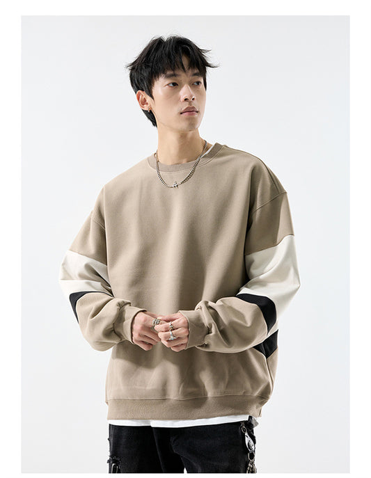 𝔾𝕣𝕠𝕦𝕟𝕕ℤ𝕖𝕣𝕠®2026年秋冬款復古寬鬆拼接圓領長袖T-SHIRT