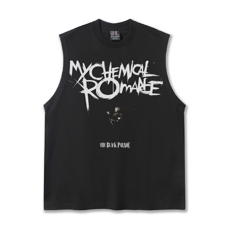 G.Z邁阿密南岸𝔾𝕣𝕠𝕦𝕟𝕕ℤ𝕖𝕣𝕠®✥南裝大佬✥ 美式嘻哈水洗重磅數男女中性My Chemica坎肩背心亞洲版型)