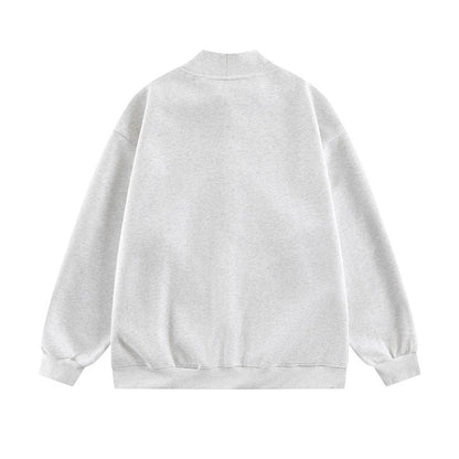 𝔾𝕣𝕠𝕦𝕟𝕕ℤ𝕖𝕣𝕠®2026年秋冬款復古刺繡字母中領半拉練圓領長袖T-SHIRT