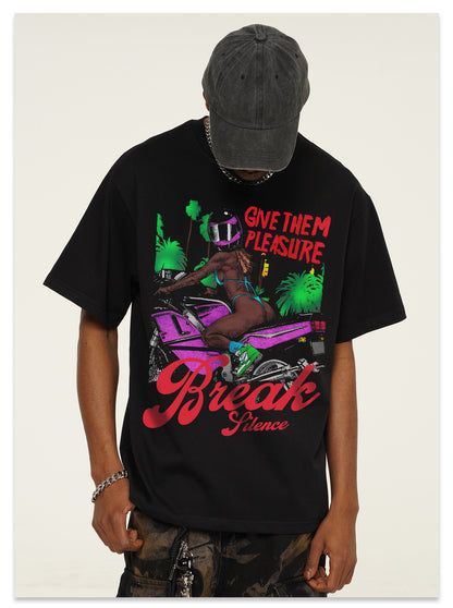 G.Z邁阿密南岸𝔾𝕣𝕠𝕦𝕟𝕕ℤ𝕖𝕣𝕠®✥南裝大佬✥ 美式嘻哈水洗重磅數男女中性速度與激情短袖上衣T-Shirt(亞洲版型)