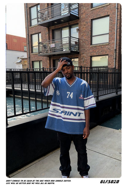 ☠𝔾𝕣𝕠𝕦𝕟𝕕ℤ𝕖𝕣𝕠®♛GZ嘻哈♛2025年SS-美式新款西海岸74透氣短袖球衣T-Shirt上衣