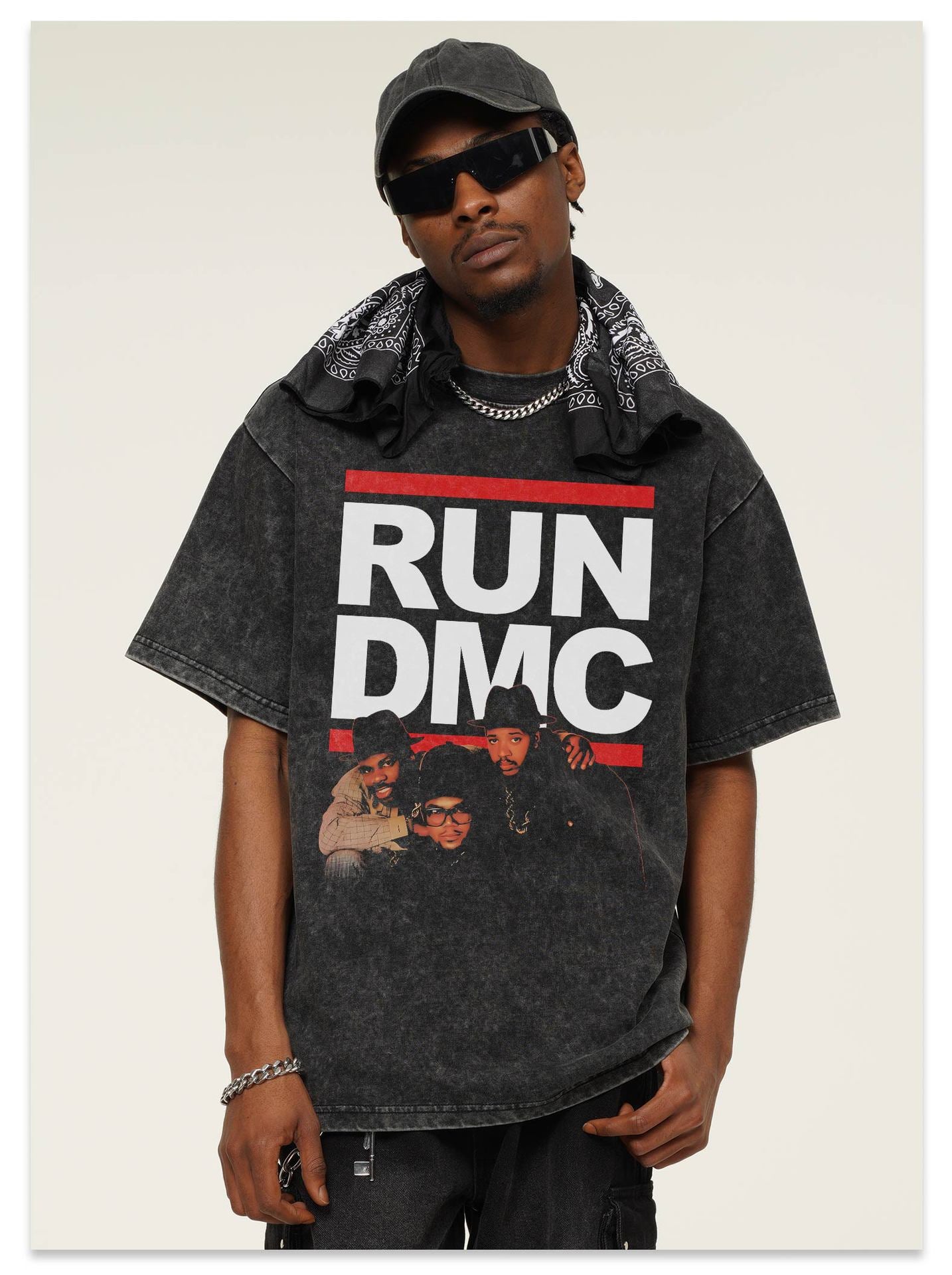 G.Z邁阿密南岸𝔾𝕣𝕠𝕦𝕟𝕕ℤ𝕖𝕣𝕠®✥南裝大佬✥ 美式嘻哈水洗重磅數男女中性RUN DMC短袖上衣T-Shirt(亞洲版型)