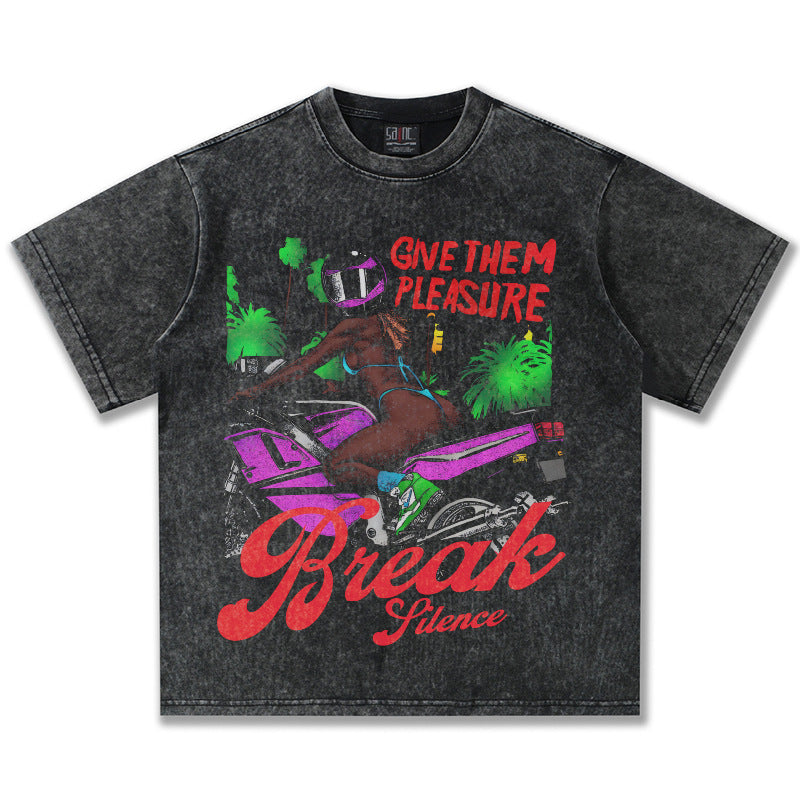 G.Z邁阿密南岸𝔾𝕣𝕠𝕦𝕟𝕕ℤ𝕖𝕣𝕠®✥南裝大佬✥ 美式嘻哈水洗重磅數男女中性速度與激情短袖上衣T-Shirt(亞洲版型)