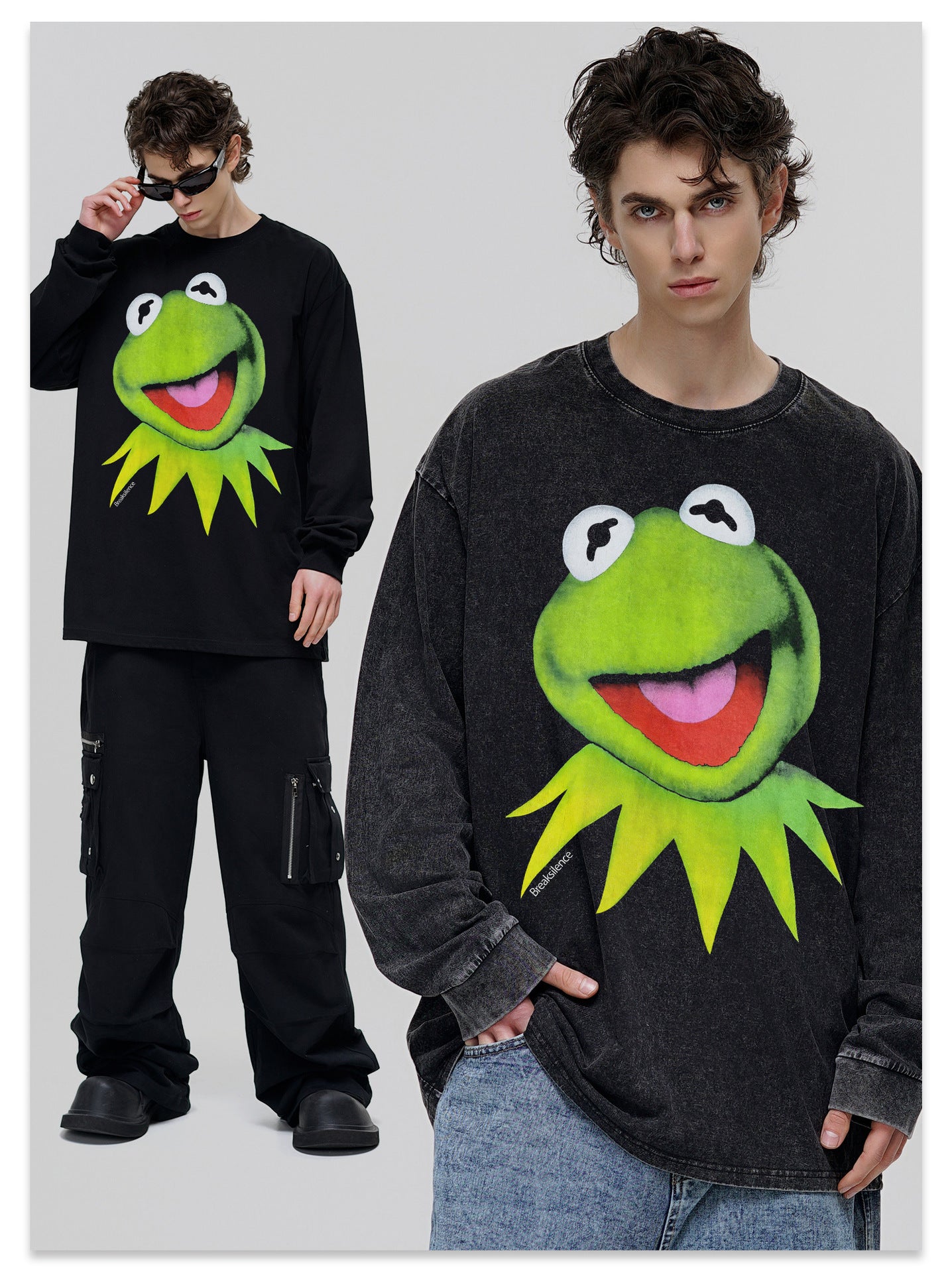 G.Z邁阿密南岸𝔾𝕣𝕠𝕦𝕟𝕕ℤ𝕖𝕣𝕠®✥南裝大佬✥ 美式嘻哈水280g綠色蛙蛙長袖上衣T-Shirt