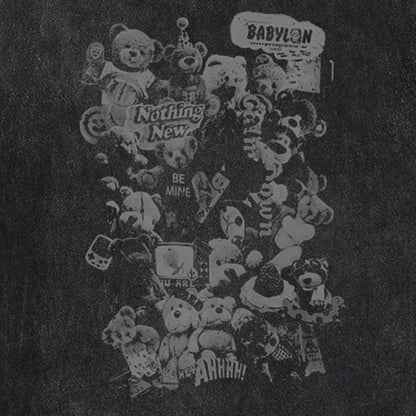 ♠ 𝔾𝕣𝕠𝕦𝕟𝕕ℤ𝕖𝕣𝕠♠美式風格夏日新款水洗厚磅數泰迪小熊坎肩無袖背心T-Shirt