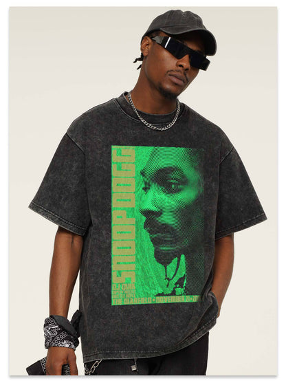 G.Z邁阿密南岸𝔾𝕣𝕠𝕦𝕟𝕕ℤ𝕖𝕣𝕠®✥南裝大佬✥ 美式嘻哈水洗重磅數男女中性SnoopDogg短袖上衣T-Shirt(亞洲版型)