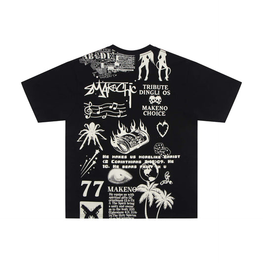 G.Z 邁阿密南岸✥𝔾𝕣𝕠𝕦𝕟𝕕ℤ𝕖𝕣𝕠®✥２０２4南裝大佬/美式嘻哈休閒滿背塗鴉純棉男女中性T-Shirt上衣