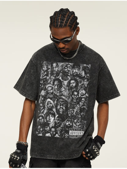 G.Z邁阿密南岸𝔾𝕣𝕠𝕦𝕟𝕕ℤ𝕖𝕣𝕠®✥南裝大佬✥ 美式嘻哈水洗重磅數男女中性經典嘻哈明星短袖上衣T-Shirt(亞洲版型)