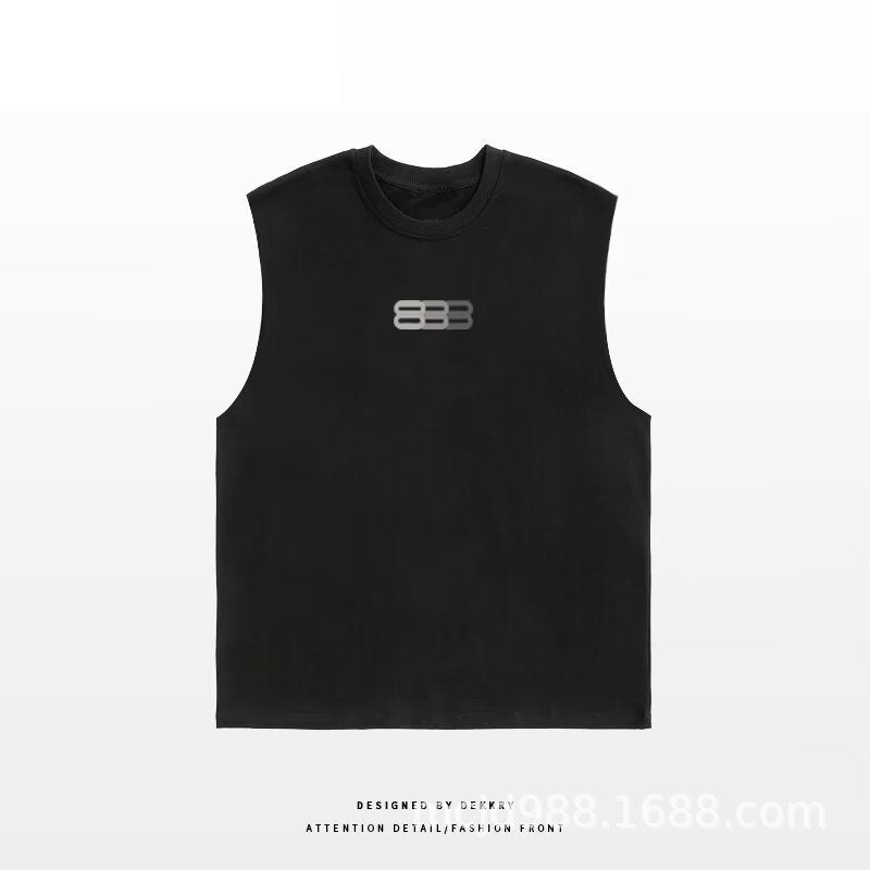 ♠𝔾𝕣𝕠𝕦𝕟𝕕ℤ𝕖𝕣𝕠♠美式風格夏日新款棉質888大尺寸無袖運動背心