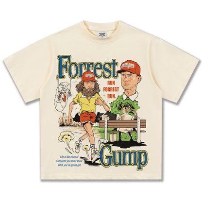 G.Z邁阿密南岸𝔾𝕣𝕠𝕦𝕟𝕕ℤ𝕖𝕣𝕠®✥南裝大佬✥ 美式嘻哈水洗重磅數男女中性奔跑吧阿甘短袖上衣T-Shirt(亞洲版型)