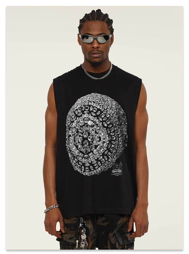 G.Z邁阿密南岸𝔾𝕣𝕠𝕦𝕟𝕕ℤ𝕖𝕣𝕠®✥南裝大佬✥ 美式嘻哈水洗重磅數男女中性kanye west坎肩背心亞洲版型)