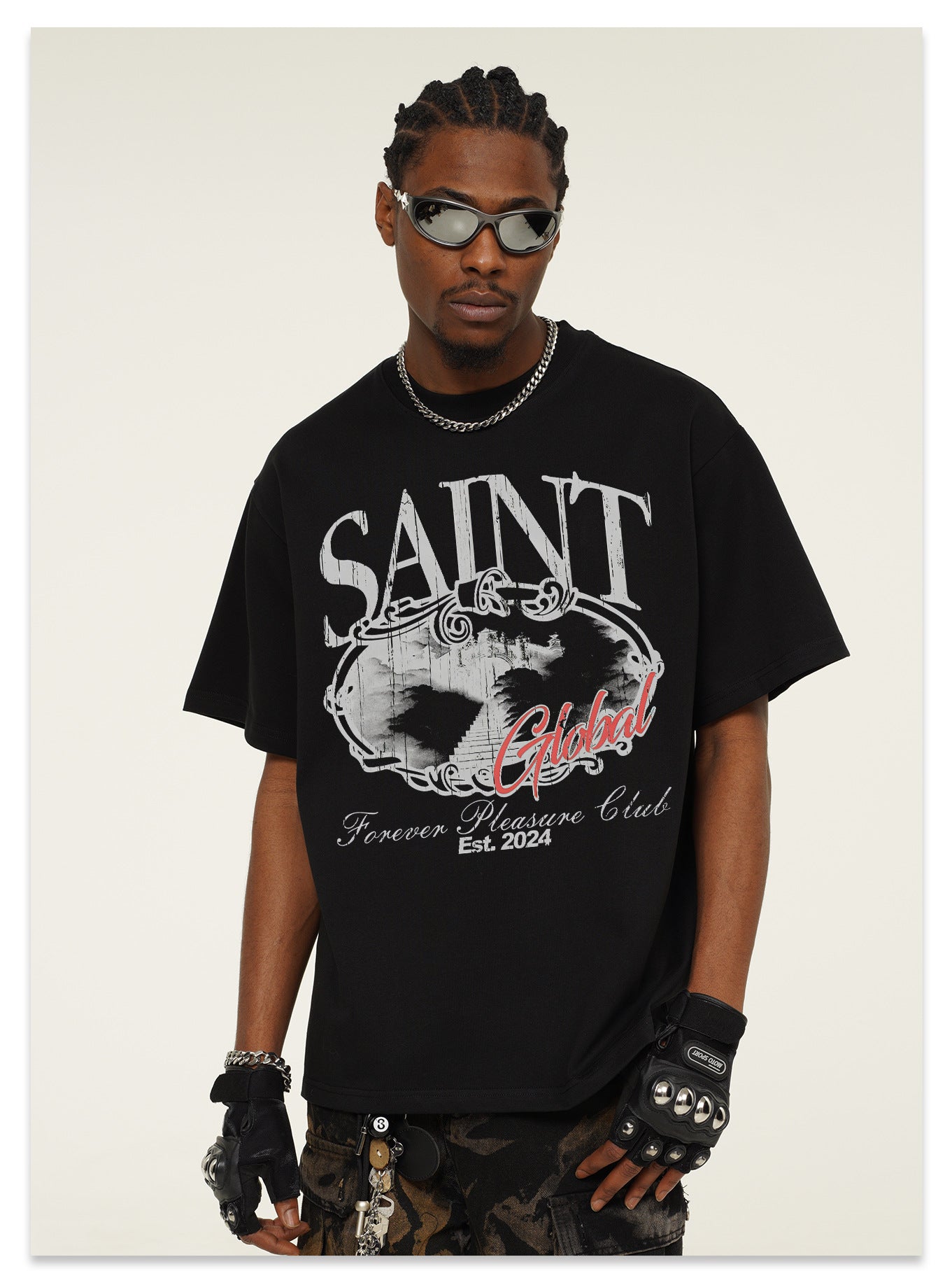 G.Z邁阿密南岸𝔾𝕣𝕠𝕦𝕟𝕕ℤ𝕖𝕣𝕠®✥南裝大佬✥ 美式嘻哈水洗重磅數男女中性Saint短袖上衣T-Shirt(亞洲版型)