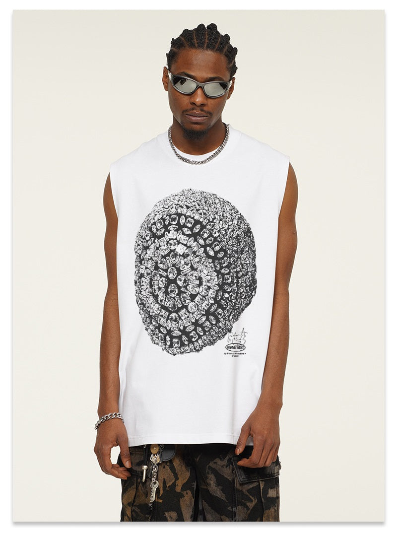 G.Z邁阿密南岸𝔾𝕣𝕠𝕦𝕟𝕕ℤ𝕖𝕣𝕠®✥南裝大佬✥ 美式嘻哈水洗重磅數男女中性kanye west坎肩背心亞洲版型)