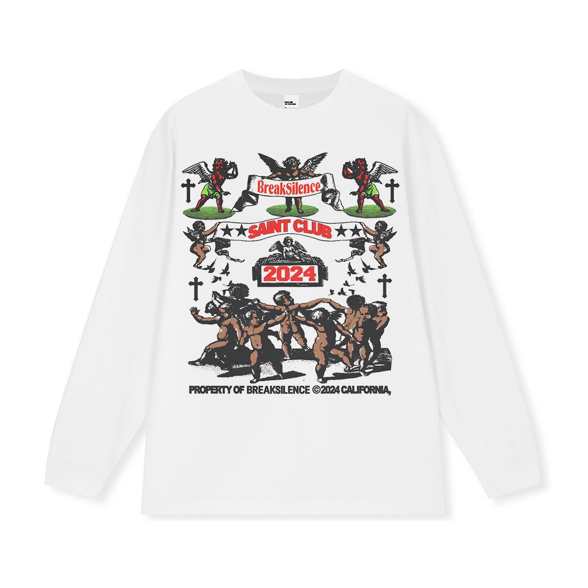 G.Z邁阿密南岸𝔾𝕣𝕠𝕦𝕟𝕕ℤ𝕖𝕣𝕠®✥南裝大佬✥ 美式嘻哈水280g天使俱樂部長袖上衣T-Shirt