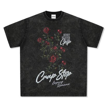 G.Z邁阿密南岸✥𝔾𝕣𝕠𝕦𝕟𝕕ℤ𝕖𝕣𝕠®✥2025年南裝大佬/美式嘻哈寬鬆重磅數城市玫瑰男女中性T-Shirt上衣