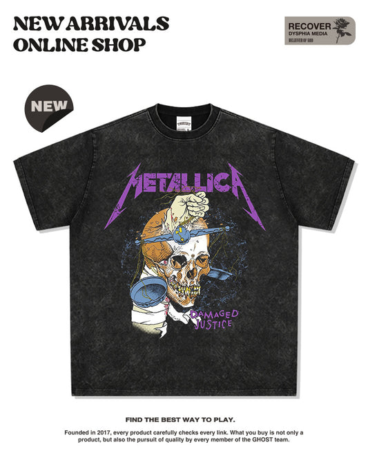 G.Z邁阿密南岸✥𝔾𝕣𝕠𝕦𝕟𝕕ℤ𝕖𝕣𝕠®✥2025年南裝大佬/美式嘻哈寬鬆重磅數METALLICA男女中性T-Shirt上衣