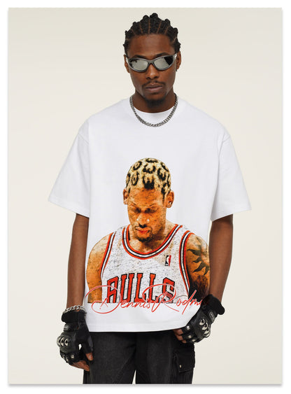 G.Z邁阿密南岸𝔾𝕣𝕠𝕦𝕟𝕕ℤ𝕖𝕣𝕠®✥南裝大佬✥ 美式嘻哈水洗重磅數男女中性羅德曼短袖上衣T-Shirt(亞洲版型)